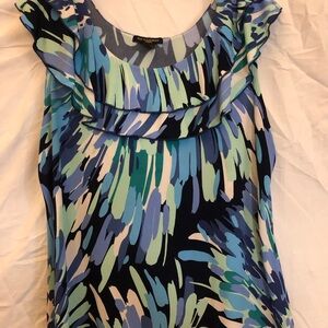 2X Susan Lawrence Multi Ruffled Sleeveless Top